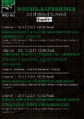 Program digitálnej udalosti WEINIG EXPERIENCE – Solid Wood Summit